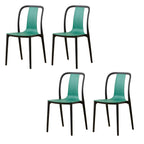 Low-back plastic and acrylic side chair with modern style for kitchen and dining areas