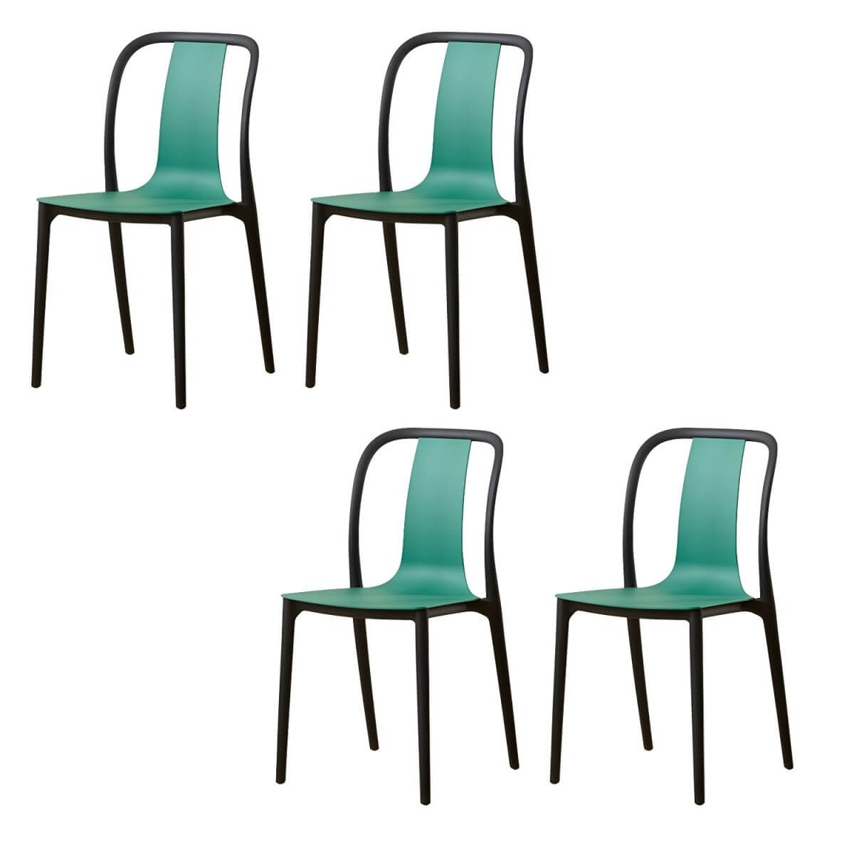 Low-back plastic and acrylic side chair with modern style for kitchen and dining areas