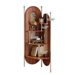 Solid Wood Corner Cabinet Retro Style Triangle Bookshelf