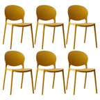 Scandinavian plastic dining chair with open back and four legs, ideal for home use