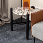 Contemporary terrazzo side table with unique patterns and easy maintenance