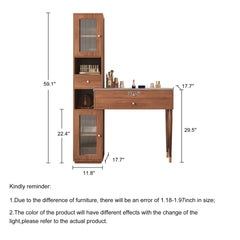 Makeup Vanity with Storage Cabinets & Open Storage & Drawers