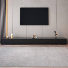 Modern Black Rectangular TV Stand Wood Media Console 4 Drawers for TVs Up to 88"