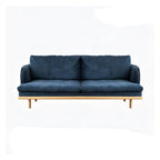 Modern polyester sofa settee with recessed arms and tight back, ideal for living room seating