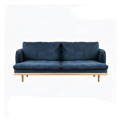Modern Style Polyester Sofa Recessed Arm Tight Back Settee for Living Room Sofa