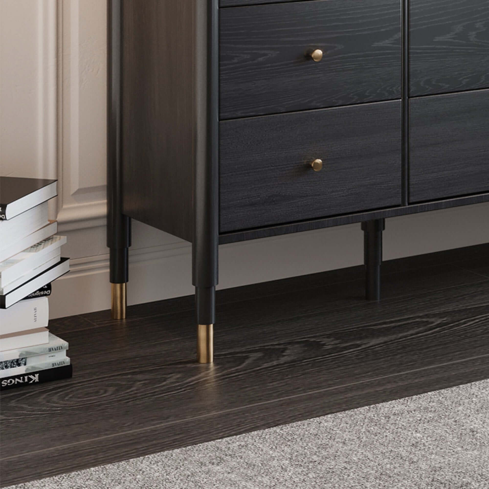 63-inch wide sideboard with 9 drawers for kitchen storage and furniture organization