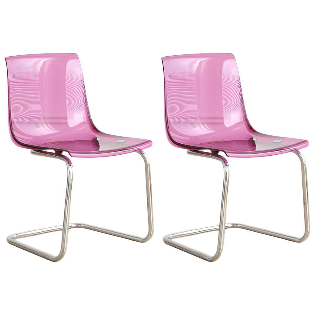 Scandinavian style plastic and acrylic non-upholstered side dining chair