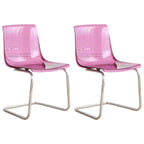 Scandinavian style plastic and acrylic non-upholstered side dining chair