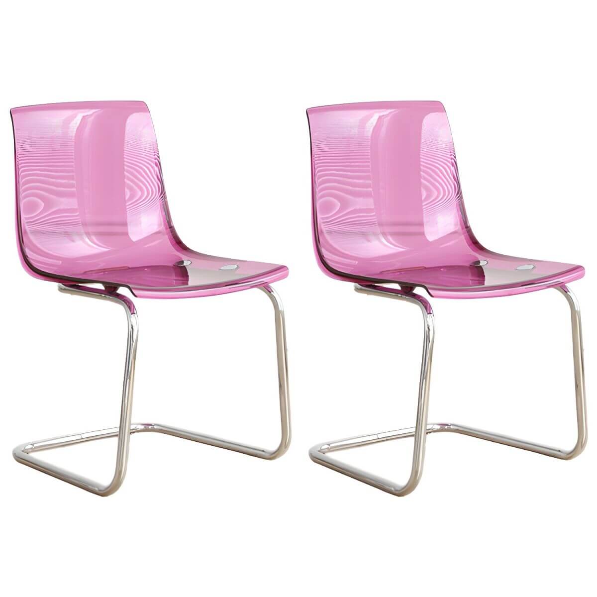 Scandinavian style plastic and acrylic non-upholstered side dining chair