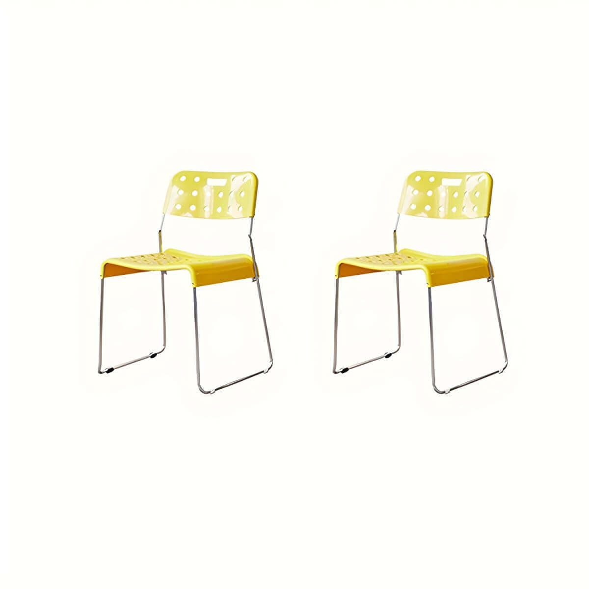 Stackable plastic and acrylic side chair for modern garden and dining use