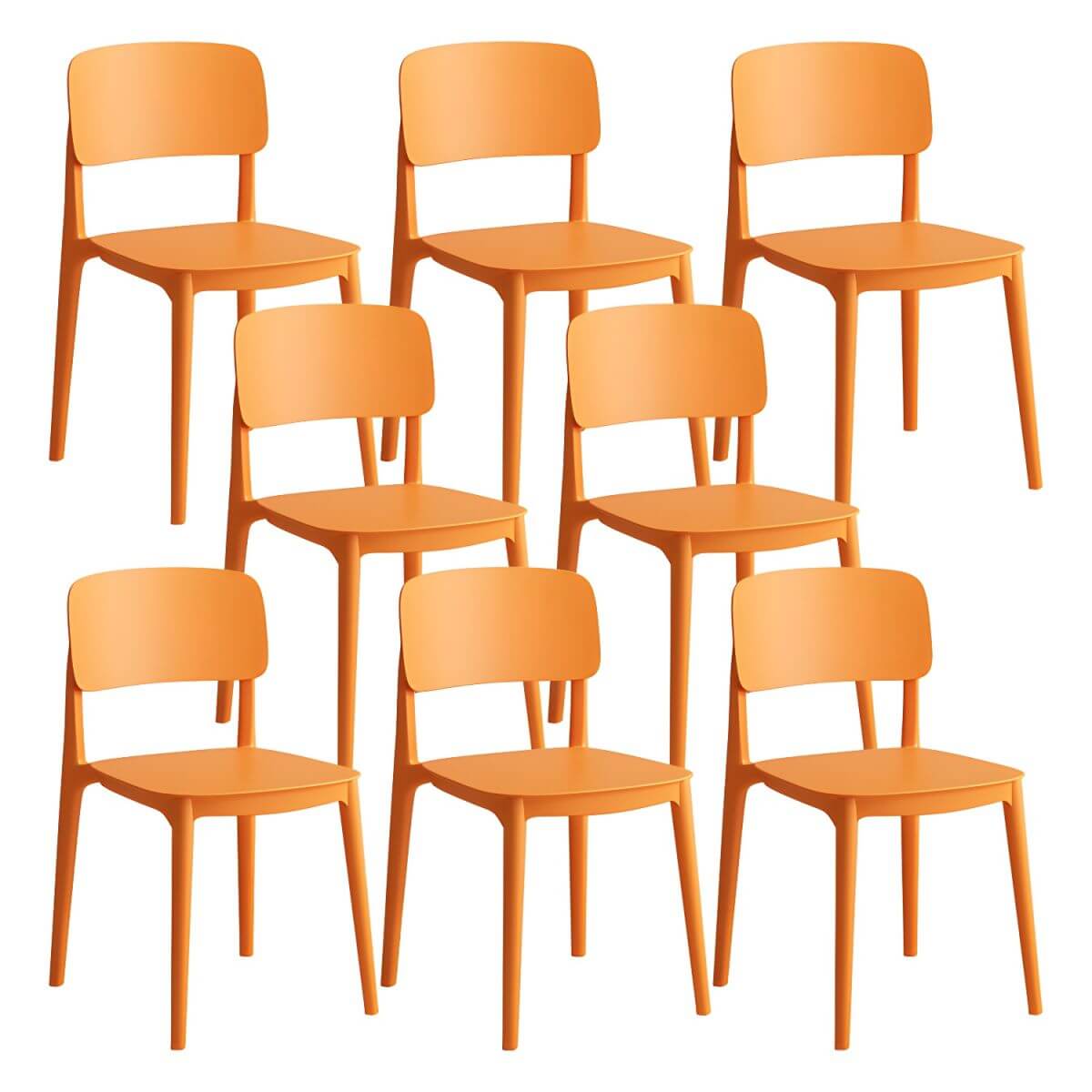 Scandinavian style stackable plastic and acrylic side chair for kitchen and dining