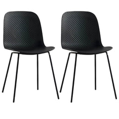 Scandinavian Stackable Plastic & Acrylic Kitchen & Dining Chair with Metal Legs Dining Chairs