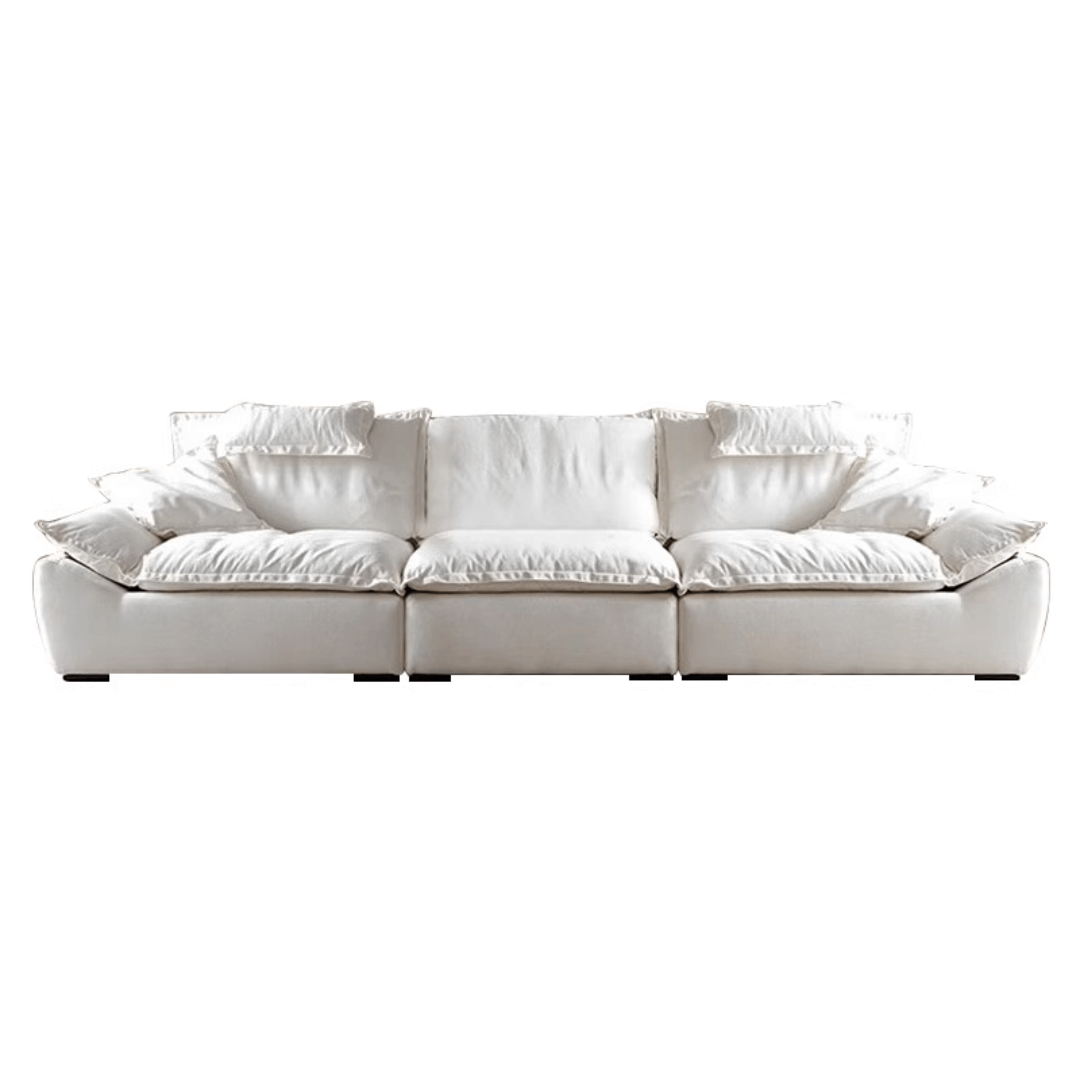 Ultra wide deep cream sailboat sofa with luxury modern minimalist design