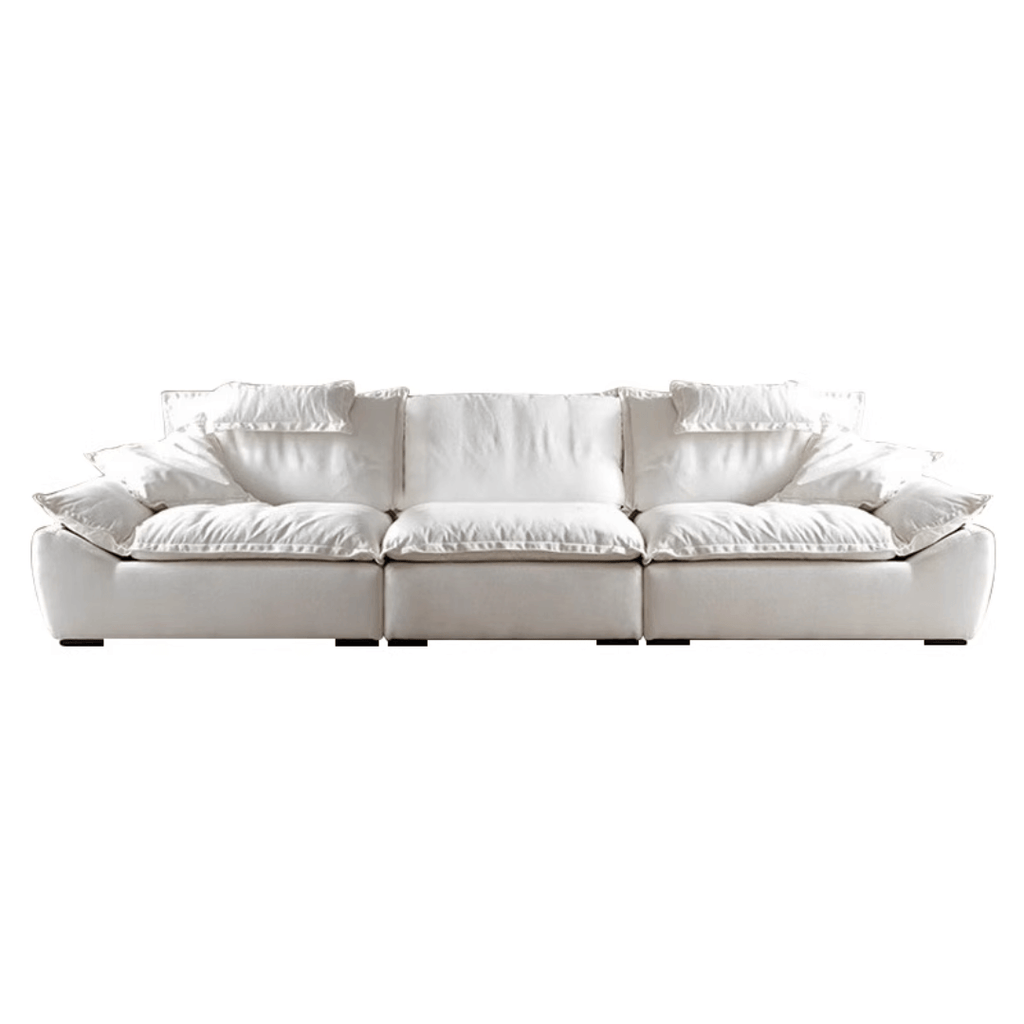 Ultra wide deep cream sailboat sofa with luxury modern minimalist design