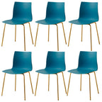 Modern plastic and acrylic side chair with metal legs, ideal for kitchen and dining rooms