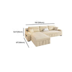 Dimension of Beige Twill Sofa Recliner with USB Port, Under-seat Storage, Left Orientation, and L-Shape Design, 118"L x 63"W x 33"H