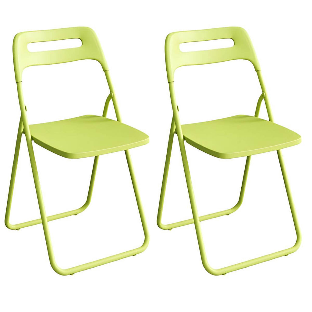 Modern collapsible open back side chair made of plastic and acrylic, ideal for kitchen and dining areas