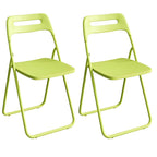 Modern collapsible open back side chair made of plastic and acrylic, ideal for kitchen and dining areas