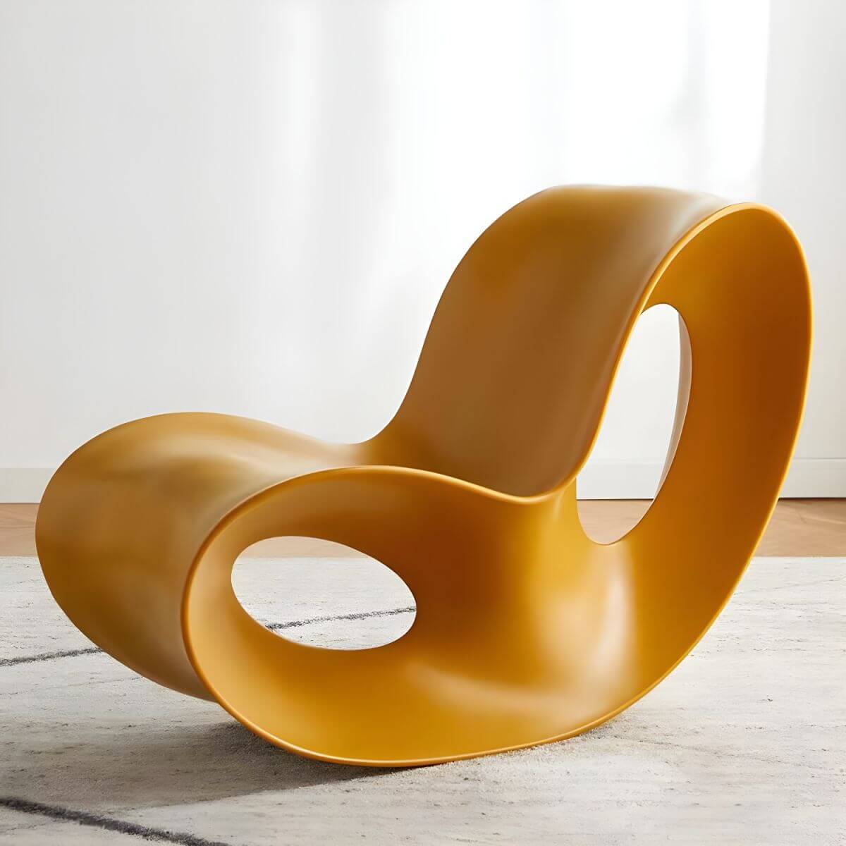 Contemporary plastic and acrylic rocking accent chair with modern design
