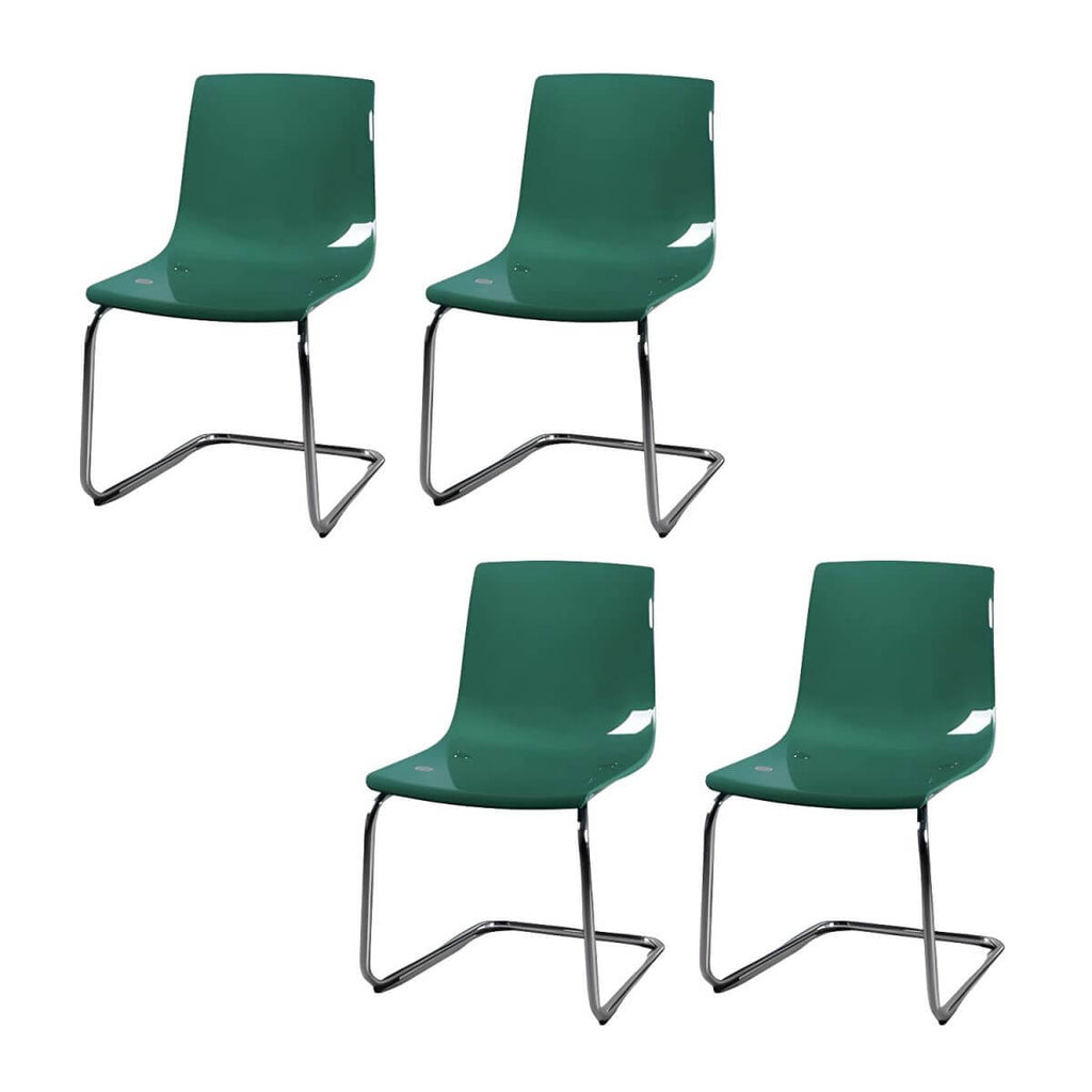 Scandinavian style low back side chair made of plastic and acrylic, ideal for kitchen and dining areas