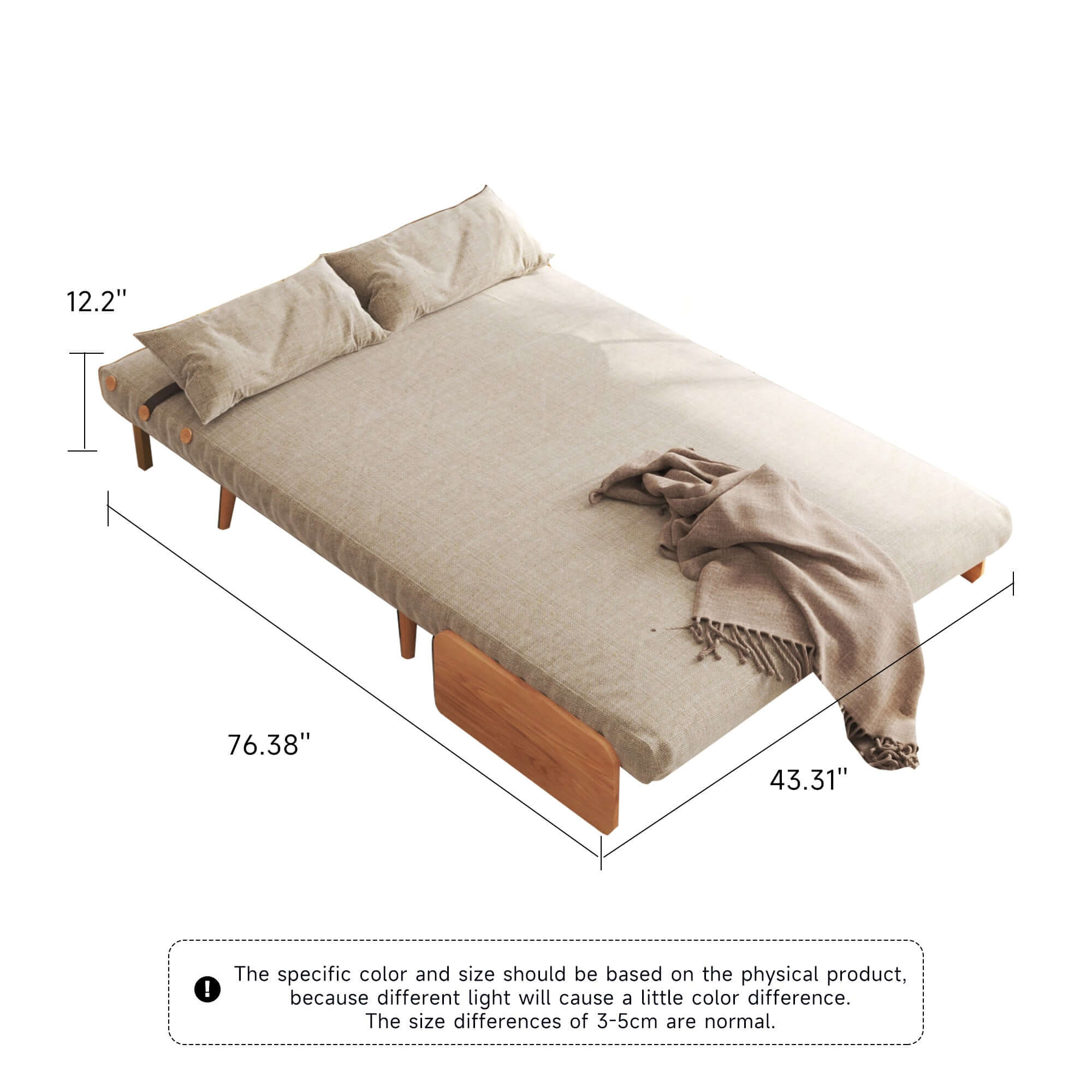 3-in-1 futon sofa bed chair recliner that saves space and converts easily