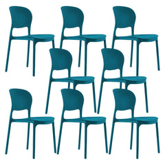 Stackable Modern Side Chair with Low Back in Plastic & Acrylic - Contemporary Style Dining Chairs
