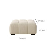 Modern Beige Upholstered Wood Sofa with Square Arms and Sewn Pillow Back Sofa