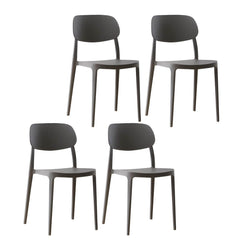 Plastic Scandinavian Living Room Side Chair Matte Finish Open Back Dining Chair Dining Chairs