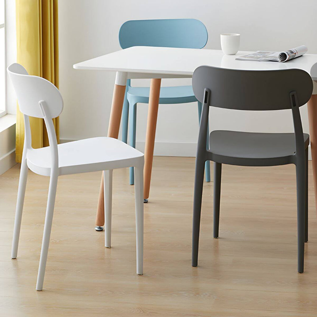 Modern Scandinavian dining chair made of plastic and acrylic, perfect for kitchen and dining areas