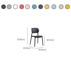 Scandinavian Style Stackable Plastic & Acrylic Side Chair with Low Back Dining Chairs