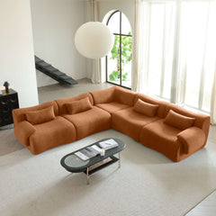 Modern Teddy Velvet Upholstered Sectional Sofa Modular Sofa