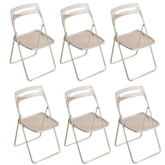 Collapsible Open Back Side Chair with Plastic & Acrylic Material - Modern Kitchen & Dining Dining Chairs