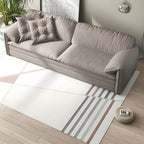 Gray Scandinavian sofa bed with fabric upholstery and coir faux leather sleeper, 69 inches long