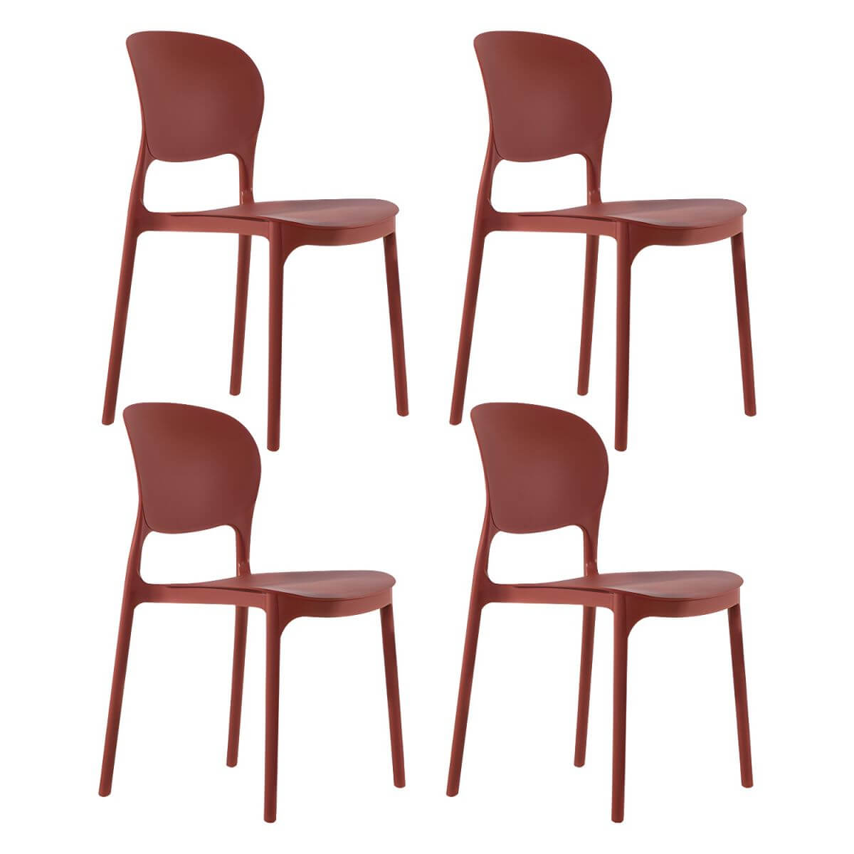 Stackable modern side chair with low back made of plastic and acrylic, perfect for contemporary dining