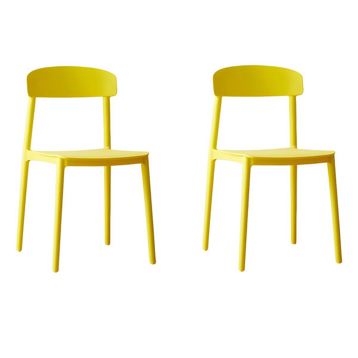Scandinavian style low back kitchen and dining chair made of plastic and acrylic