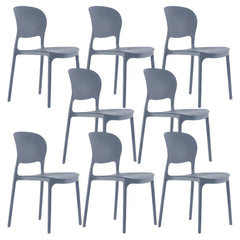 Stackable Modern Side Chair with Low Back in Plastic & Acrylic - Contemporary Style Dining Chairs