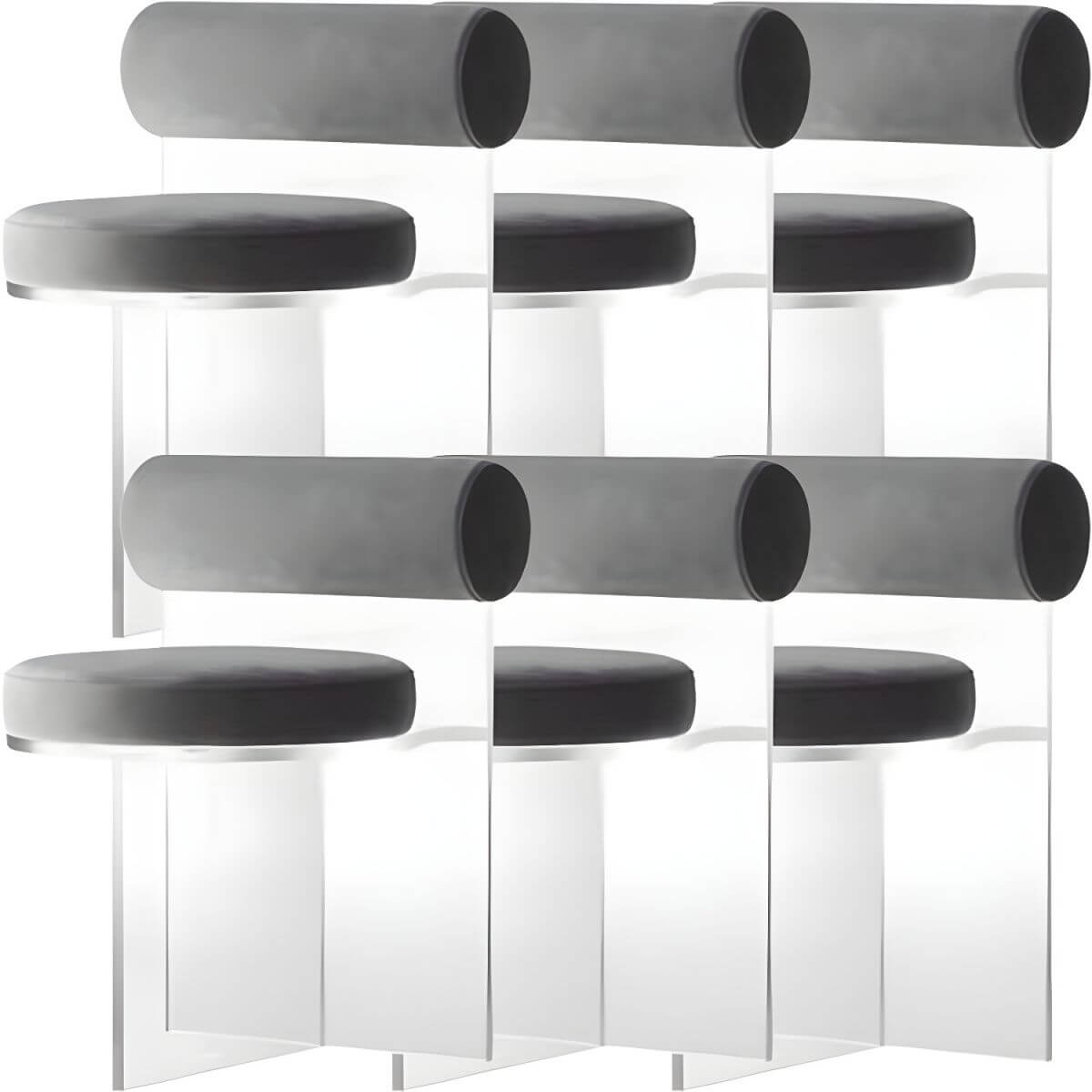 Acrylic contemporary dining chair with solid back, perfect for modern dining rooms