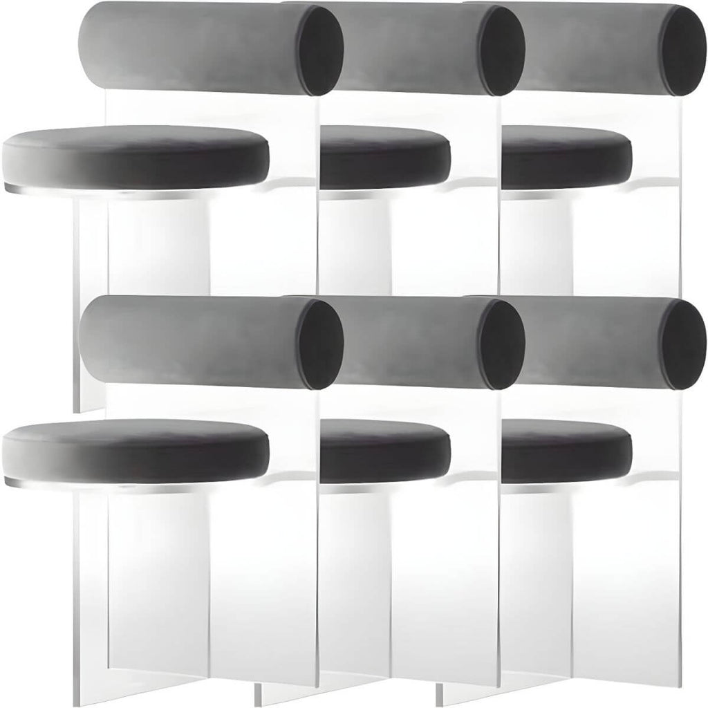 Acrylic contemporary dining chair with solid back, perfect for modern dining rooms