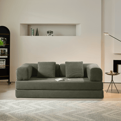 78.7'' Compress Upholstered Convertible Sofa Bed with Corduroy Fabric