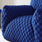 Light gray Scandinavian single sofa chair with polyester twill upholstery, ideal for bedroom seating