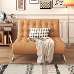 Retro Leather Lazy Barcelona Sofa Chair with Metal Leg