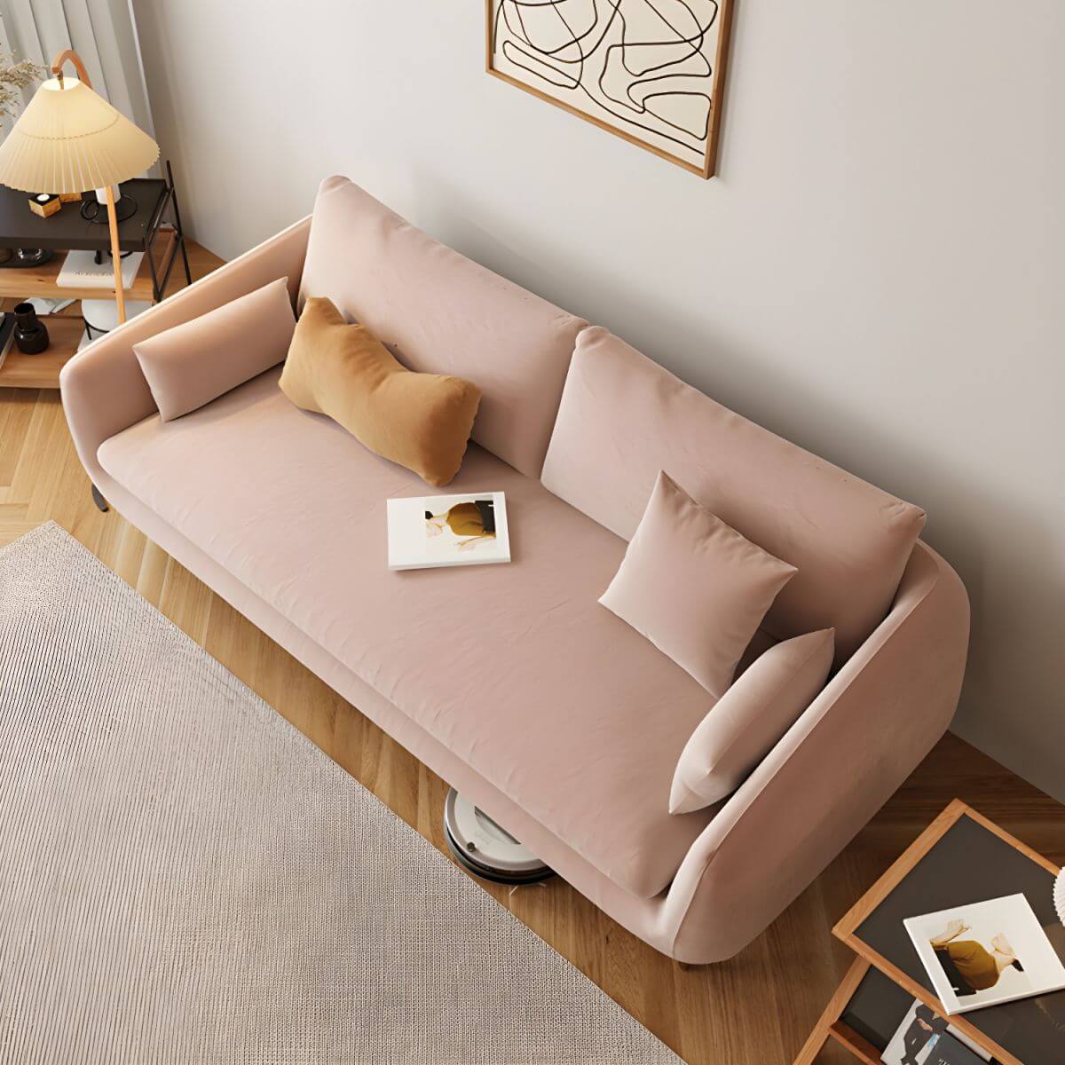 31.5-inch polyester blend tuxedo arm sofa with loose back, perfect for living room seating