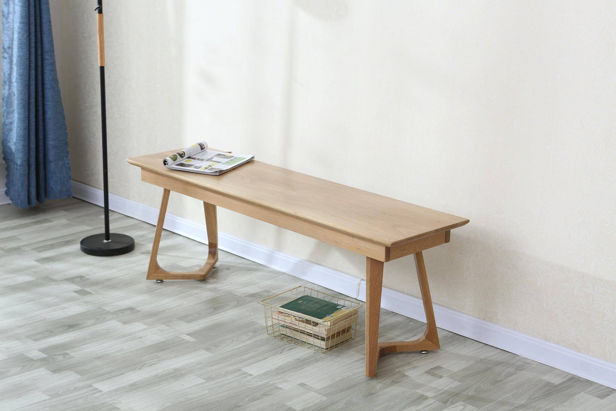 contemporary luca oak dining bench