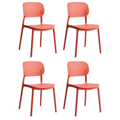 Scandinavian Style Stackable Plastic & Acrylic Side Chair with Low Back Dining Chairs