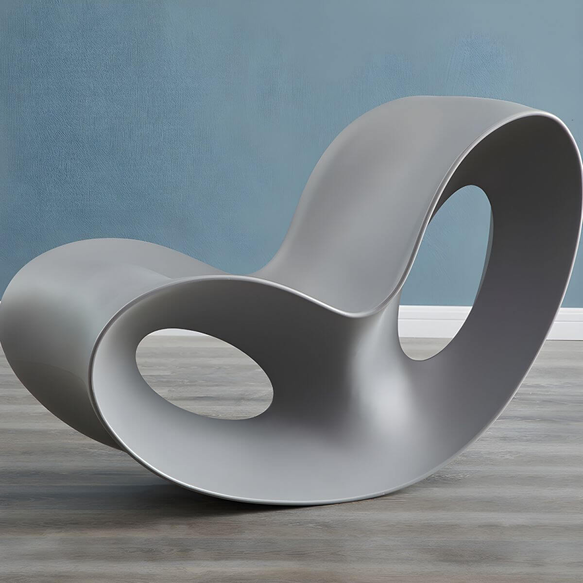 Contemporary plastic and acrylic rocking accent chair with modern design