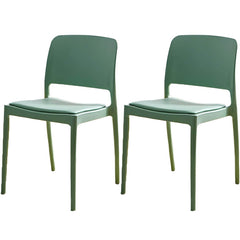 Scandinavian Plastic & Acrylic Dining Chair with Low Back Rest and Armless Design Dining Chairs