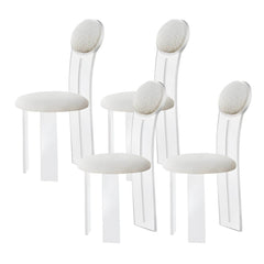 Contemporary Upholstered Dining Chair with Acrylic Frame for Kitchen Dining Chairs