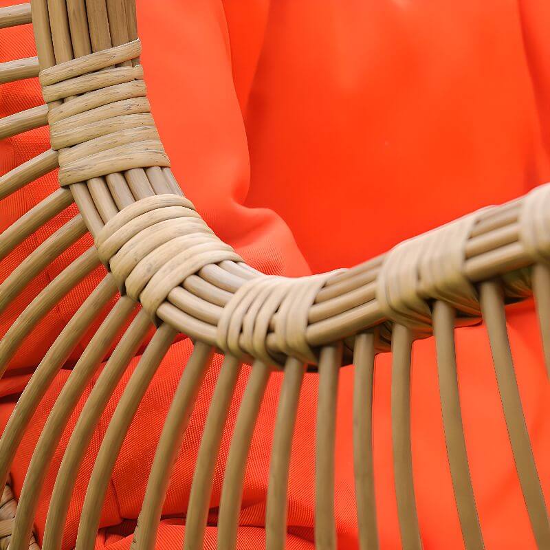 Metal stand porch swing with tropical unfinished color, pads, and chain for two swings