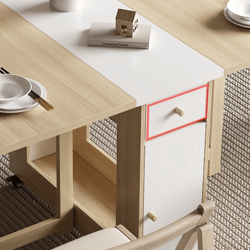 Expandable modern minimalist dining table set with chairs for stylish, space-saving meals