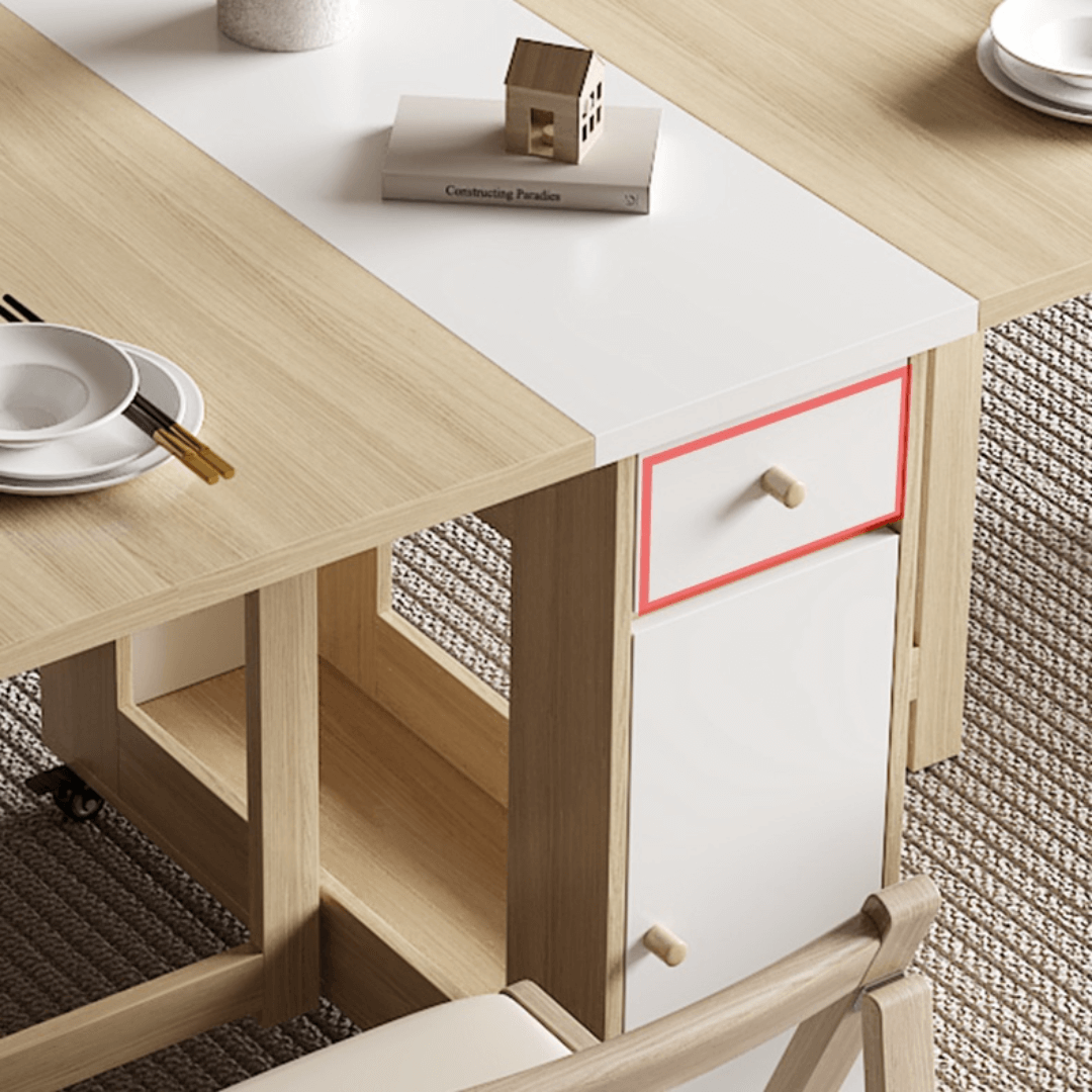 Expandable modern minimalist dining table set with chairs for stylish, space-saving meals